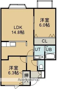 ペアコートG【1階】の間取り